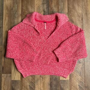 Free People Pink Crew Neck Sweater